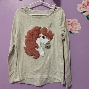 Girls unicorn cold shoulder tee